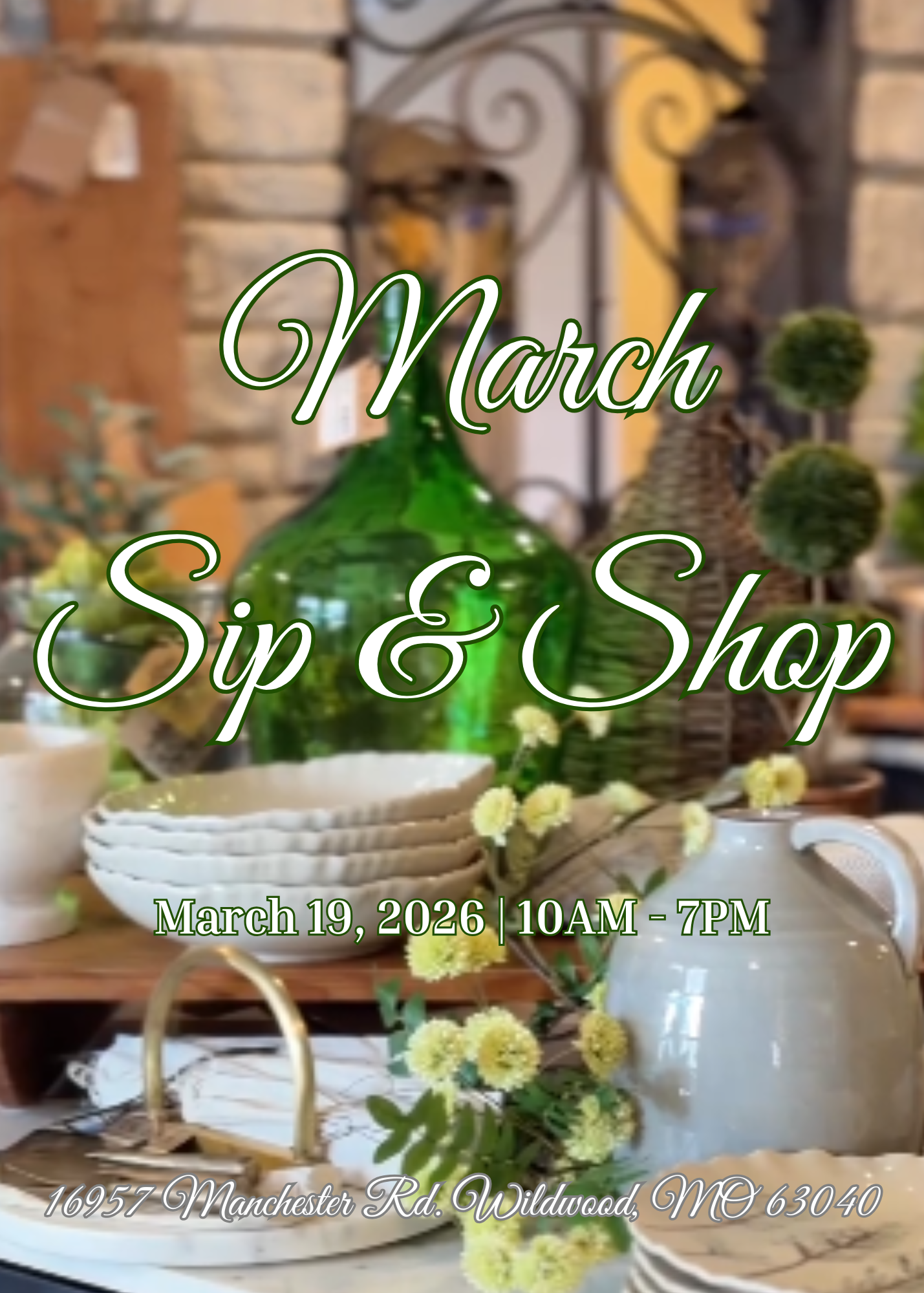 March Sip and Shop March Sip and Shop